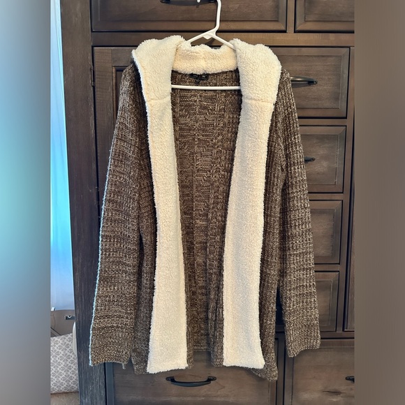 Lety & Me open front knit cardigan w/sherpa - Picture 1 of 3